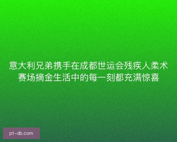意大利兄弟携手在成都世运会残疾人柔术赛场摘金生活中的每一刻都充满惊喜
