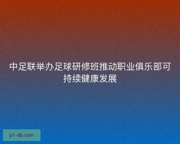 中足联举办足球研修班推动职业俱乐部可持续健康发展 中足联举办足球研修班推动职业俱乐部可持续健康发展